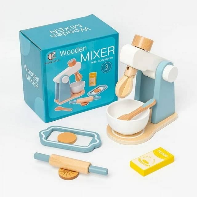 Wooden Kitchen Pretend Play Toy Simulation Wooden Coffee Machine Toaster Machine Food Mixer Baby Early Learning Educational