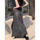 thumbnail image 2 of Faldas para mujer, tallas S-5XL, estilo vintage lavado hasta los tobillos, de mezclilla, combinables, elegantes, de calle, de verano, populares, estilo americano Y2K, Hotsweet, para uso diario., 2 of 6