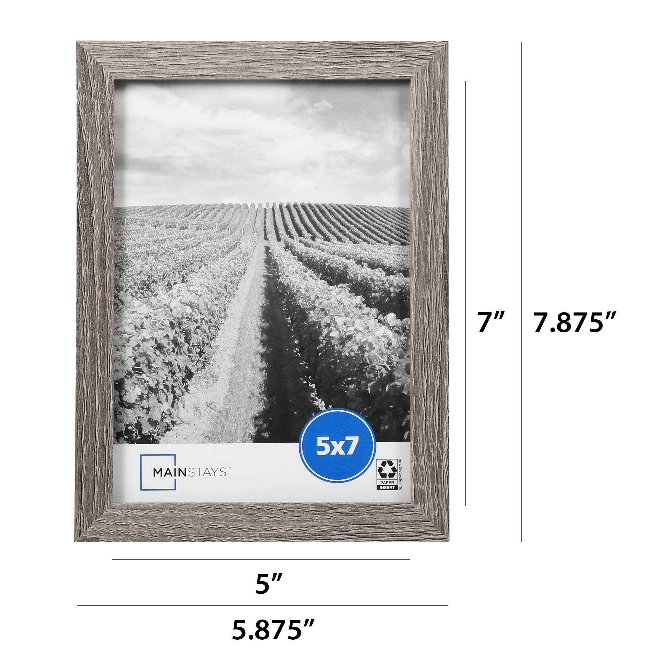 Mainstays – 5x7 Picture Frame – Rustic Gray Gallery Linear Program Tabletop & Wall Photo Frame
