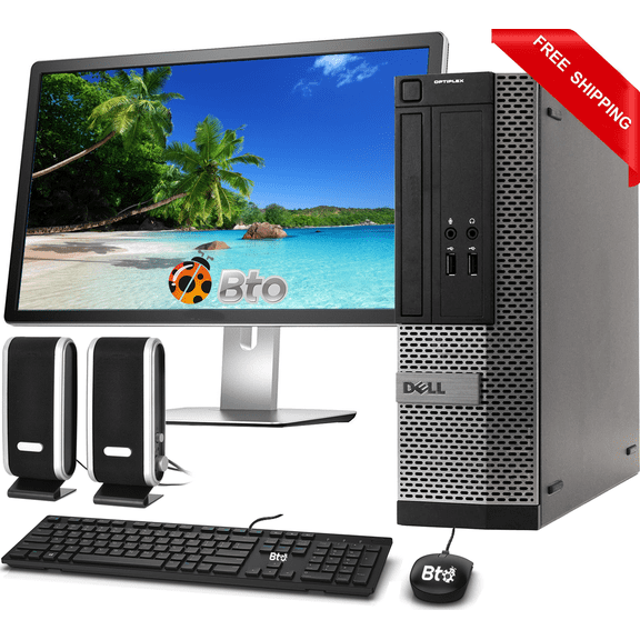 Restored Dell Desktop SFF Computer Intel Core i3 Processor, 8GB Ram, 1TB HDD, 19" LCD, Keyboard and Mouse, BTO Wi-Fi Adapter, Speakers, Windows 10 PC (Refurbished)