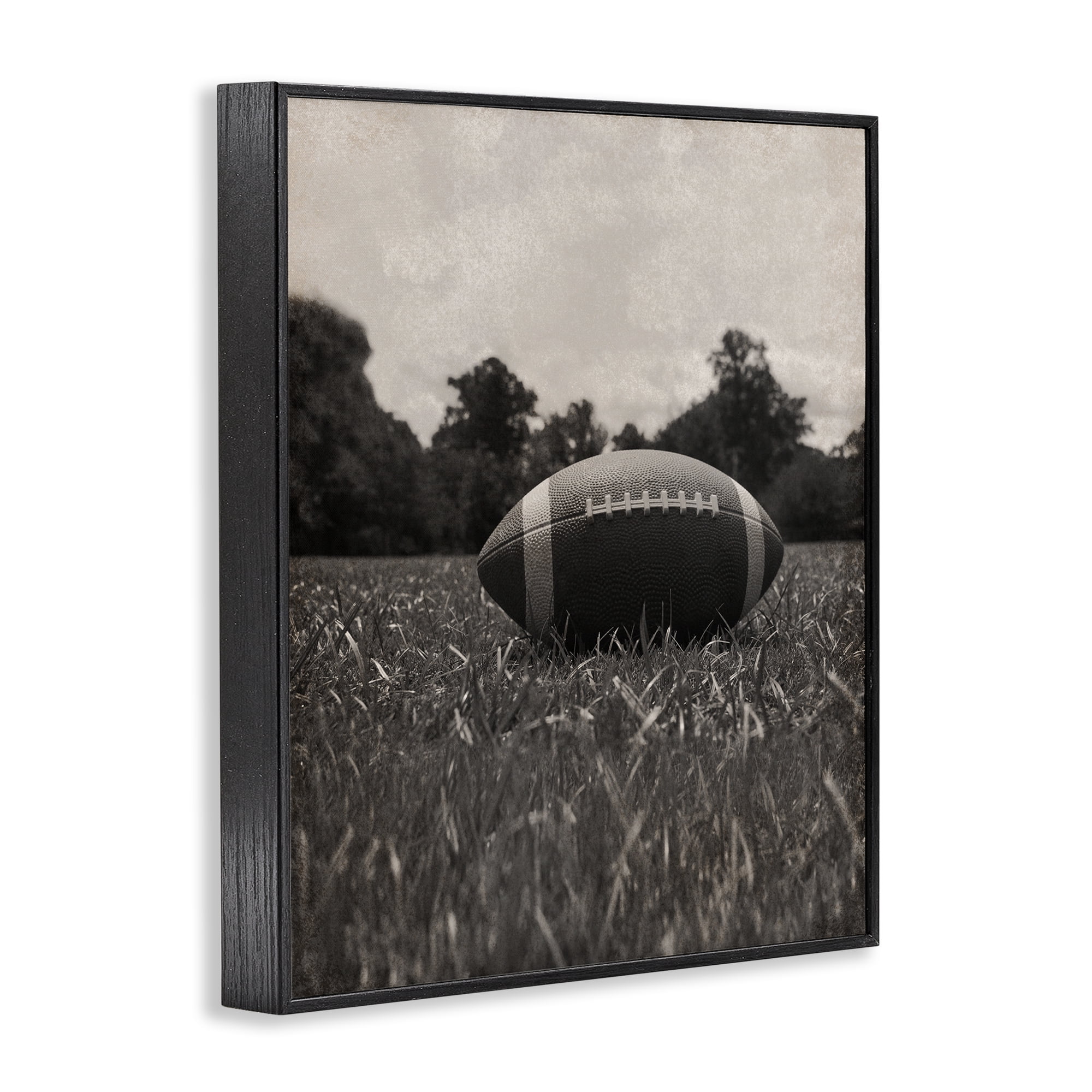 Stupell Industries Vintage Sports Football Black Framed Giclee Art, design by Marcus Prime