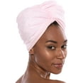 thumbnail image 4 of Texere Women's Viscose from Bamboo and Cotton Terry Hair Towel - Lightweight, Absorbent Fast Drying Hair Wrap for Anti Frizz and Anti Breakage (Tya, Barely Pink, U), 4 of 6