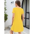 thumbnail image 3 of Chiclily Women's Summer Casual T-Shirt Dress - Short Sleeve Crisscross V-Neck Swing A-Line Tunic Sundress with Pockets, Yellow Size L, 3 of 6