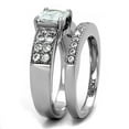 thumbnail image 4 of Luxe Jewelry Designs Set of 2 Women's Stainless Steel Wedding Rings with Cubic Zirconia Stones, Size, 4 of 4