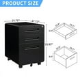 thumbnail image 3 of MIIIKO 3-Drawer Rolling File Cabinet, Metal Mobile File Cabinet with Lock, Filing Cabinet Under Desk fits Legal/Letter/A4 Size for Home/Office, 3 of 6