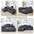 thumbnail image 4 of 100" Cloud Couch, Dark Gray Modern Sectional Couches for Living Room, L-Shape Upholstered Modular Sofa with Deep Seats and Right Facing Chaise, 4 of 8