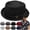 Black, variant on Summer Breathable Mesh Pork Pie Hat,Retro Straw Breathable Sun Protection Cap,Lightweight Fedora Bowler Hat