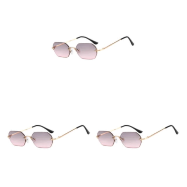 Gafas de sol Sonducket rectangulares de estilo punk metal con prevención de rayos UV sin marco para hombre elegante oro gris