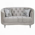 thumbnail image 4 of Modern Grey 2-piece Living Room Set (85x63x36 inches, Tufted, Grey Fabric), 4 of 11