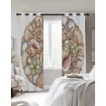 thumbnail image 4 of Coastal Conch Blackout Curtains for Bedroom Living Room Darkening Curtains 84 Inch Length 2 Panels Set Watercolor Ocean Nautical Beach Seashells Window Curtain Window Treatment Grommet Drapes 42"x84", 4 of 9