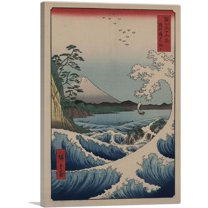 ARTCANVAS The Sea Off Satta In Suruga Province Canvas Art Print by Utagawa Hiroshige - Size: 40" x 26" (1.50" Deep)