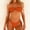 Orange, variant on Bikinis Women 2 Piece Womens Bathing Suit Lace up Triangle O Ring Halter Sleeveless Split Bathing Suits Summer Solid Color Stylish Lady Beach Travel Swimwear Blue XL