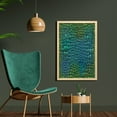 thumbnail image 2 of Abstract Wall Art with Frame, Alligator Skin Animal Crocodile Reptile Safari Wildlife Vibrant Art, Printed Fabric Poster for Bathroom Living Room, 23" x 35", Green Blue, by Ambesonne, 2 of 2