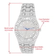 thumbnail image 4 of Charles Raymond The Baguette Royal Timepiece Lit with rectangular brilliant cut diamond crystals on Blinged Out Hip Hop watch Bezel and Band - ST10386 Silver, 4 of 4