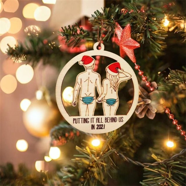 Adorno de Navidad de madera Corte digital Adorno de árbol de Navidad Regalo de Navidad Decoración del hogar Wmkox8yii gf6206
