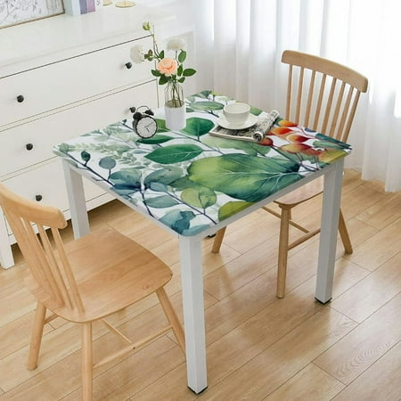 

ONETECH Spring Sage Green Tablecloth Eucalyptus Leaf Table Cover Summer Table Cloth for Bridal Birthday Decorations 52*52