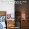 thumbnail image 5 of Small Table Lamp LED Bedside Nightstand Lamps with Fabric Shade Decor Desk Lamp for Living Room Bedroom Office Pink Palm Tree on Black, 5 of 7