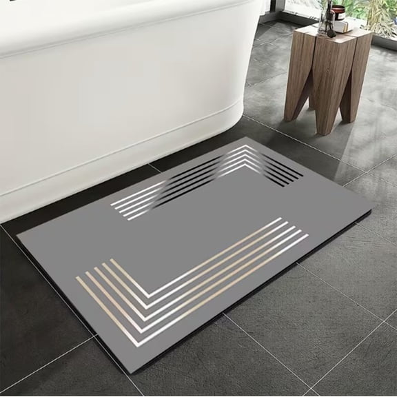 Zynviq Bathroom Rugs Solid Color 15.7" X 23.6" Bath Rugs Rubber Rectangular Absorbent Gray Washable Small Rug for Shower