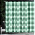 thumbnail image 3 of Ambesonne Fashion Shower Curtain, Greenish Gingham Plaid Art, 69"Wx70"L, Forest Green White, 3 of 4