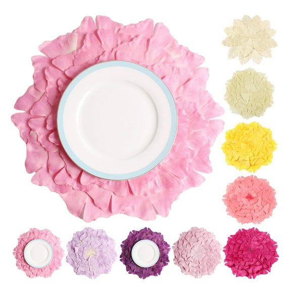 PVC Round Coaster Pink Ginkgo Leaves Stitching Flower Style Dining Table Mat Home Use Placemats for Kitchen Table