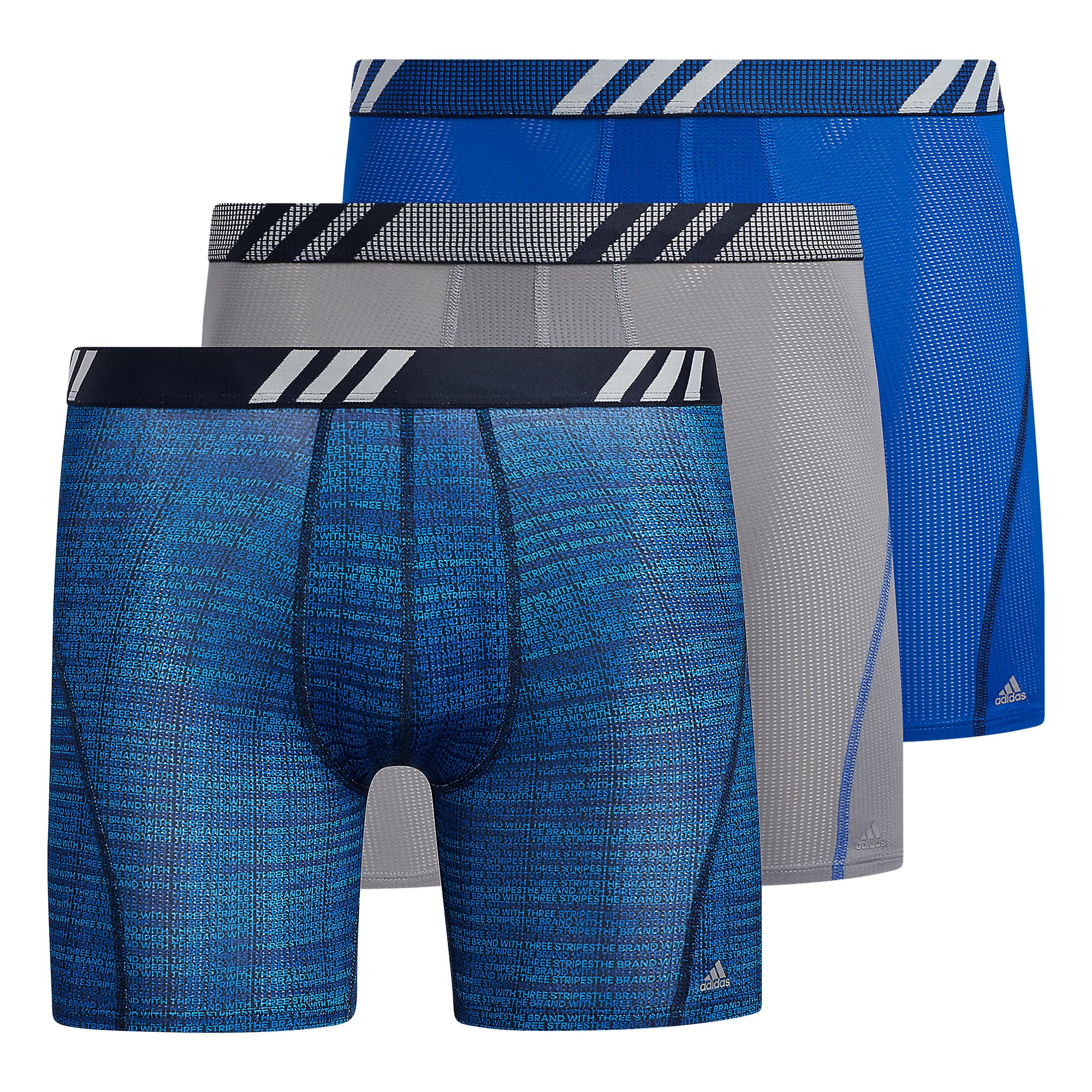 adidas Men's Sport Performance Mesh Boxer Brief Underwear (3-Pack), Illum  Team Royal Blue/Team Royal Blue/Grey, X-Large