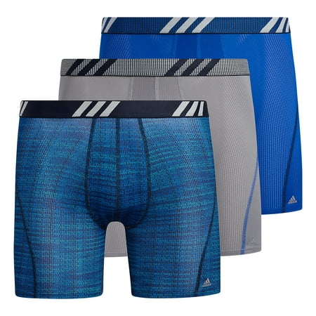 adidas Men's Sport Performance Mesh Boxer Brief Underwear (3-Pack), Illum Team Royal Blue/Team Royal Blue/Grey, XX-Large