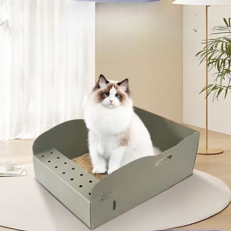 Pet supplies disposable cat litter box PP foldable waterproof cat litter boxenvironmentally friendlymaterial large cat litterbox