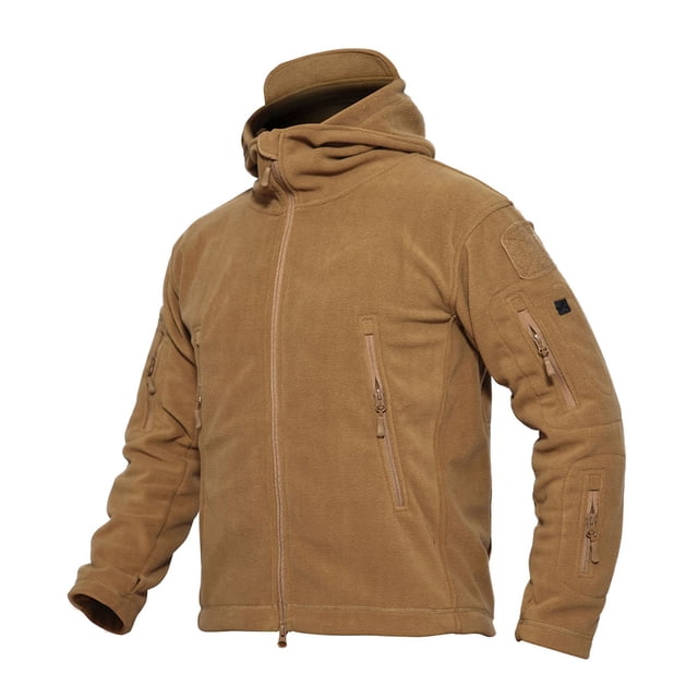 Chaqueta polar táctica militar cálida con capucha para hombre (XXL)