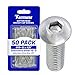 thumbnail image 3 of Fastenere Vis de Bouchon de Prise de Bouton - 10-32 x 5/8 Pouces (50 Pack) Acier Inoxydable 18-8, Filetage Complet, Finition Simple Lumineuse, Résistant à la Corrosion, Filetage de Machine, Facile à Installer avec Entraînement de Prise de Canalisée, 3 of 4