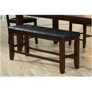 Acme Urbana Counter Height Bench Black Synthetic Leather & Espresso