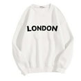 thumbnail image 3 of London Sweatshirts for Women 2025 Long Sleeve Crewneck Graphic Sweatshirt Pullover Tops Fall Winter Outfits Streetwear, 3 of 5