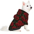 thumbnail image 2 of Fotbe Rose Print Small Dog Sweater Hoodies Pet Grey Hooded Soft Fleece Sweatshirts with Pocket Fall Winter Puppy Cat Sweaters Warm Clothes-X-Large, 2 of 7