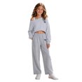 thumbnail image 4 of Tfken Outfit Sets For Girls One Shoulder Long Sleeve Tops With Pants Set Lightweight Fall Winter Toddler Classic Clothes Size 15-16 Years Gray, 4 of 4