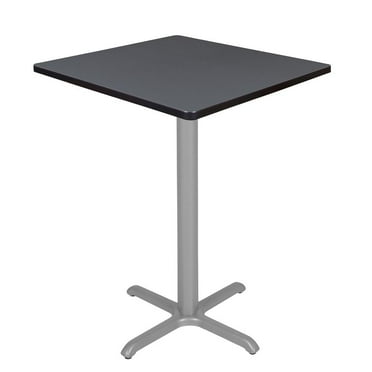Regency Via Cafe High 30" Square X-Base Table- Grey/Grey