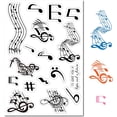 thumbnail image 1 of Sellos de goma transparentes con forma de nota musical, pentagrama, sellos de silicona vintage transparentes, 1 of 6