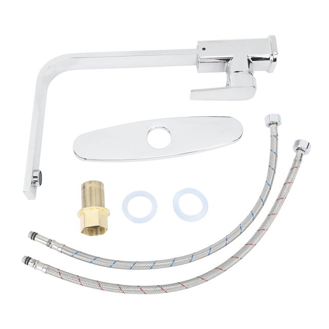 Grifo de cocina Nikou Aleación de cobre Giratorio para lavabo Mezclador con manguera plateada