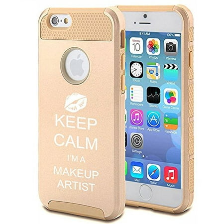 Apple iPhone 5c Shockproof Impact Hard Case Cover Keep Calm I Am A Makeup Artist (Gold ),MIP