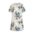 thumbnail image 6 of JTZGDY Women's Summer Dresses 2025 Beach Boho Floral Print Mini Sundress Short Sleeve Loose Casual Round Neck Graphic Short Tshirt Dress Green#02 S, 6 of 8