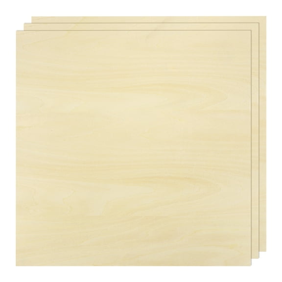 Uxcell 3pcs Basswood Sheet 10" x 10" x 1/8" Unfinished Wood Plywood Boards for Painting Crafts, Laser, Cutting, Engraving
