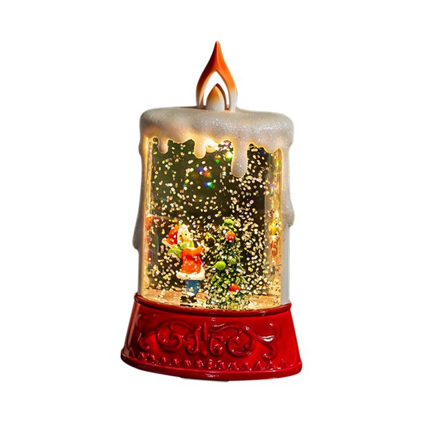 Christmas Glowing Water-Filled Candle Lantern Decor Gift For Seniors Water Feature Lamp Desktop Ornament Christmas Tree 85ml