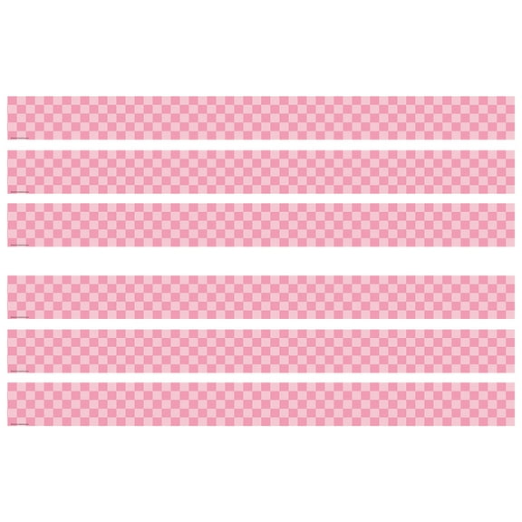 Teacher Created Resources Cool for School Pink Checkers Straight Border Trim, 35 Feet Per Pack, 6 Packs