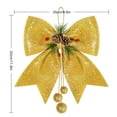 thumbnail image 2 of Holzlrgus 4pcs Christmas Bow, Gold Wreaths Bows, Large Glitter Ribbon Bow Tie, Large Xmas Bows, Wreath Ornament Decor for Christmas Tree Party Gift, 9.8 x 11.8, 2 of 6