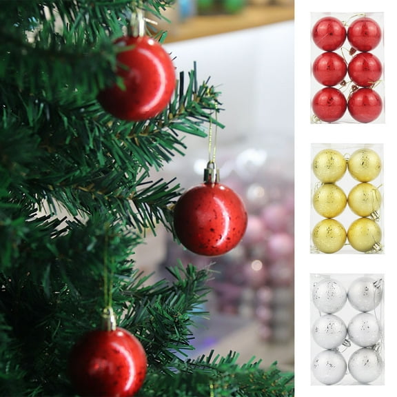 Christmas Ball Ornaments 6 Pcs - 2 inch Large Shatterproof Christmas Balls, Glossy Decorations Indoor, Classic Holiday Party Hanging Ornaments for Xmas Tree, Wreath, Vines, Red
