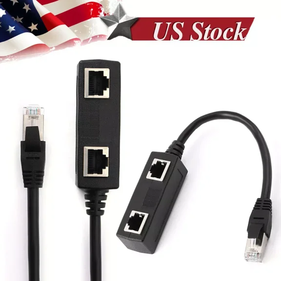 WinHolder RJ45 Splitter Adapter LAN Ethernet Network Cable 1 to 2 Hub CAT5/6/7