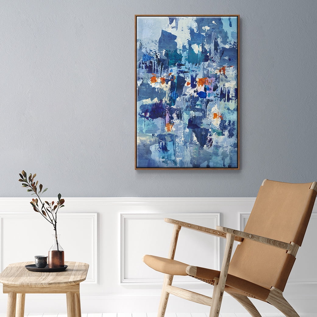 Reticent III Framed Premium Gallery Wrapped Canvas - Ready to Hang - 17 x 25 - Walnut Floating Frame
