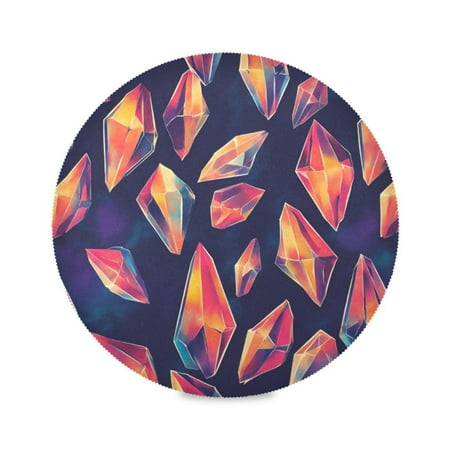 

Round Plate Mat 15.4x15.4 Inchesx4 Placemat Table Mat Kitchen Mat Coffee Mat Fabric Thick Strong Wear-Resistant Heat Resistance Red Crystal