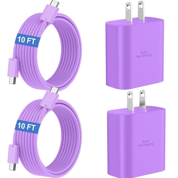 Cargador Samsung Super Fast de 45 W tipo C y cable de 3 m para Android