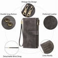 thumbnail image 6 of FALAN MULE Women’s Leather Wristlet Wallet Rfid Blocking with 5 ID Windows and Double Zipper, 6 of 8