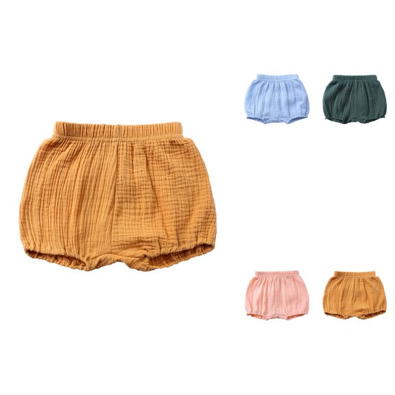 Kids Solid Color Bubble Shorts Cotton – Comfortable Loose Fit Diaper Cover, Simple Casual Summer Outfit for Baby, Daily Wear for & Toddlers