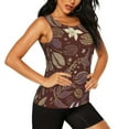thumbnail image 2 of Gukieu Coffee and Flowers Print Women's Quick-drying Fitness Vest, Round Neck Sleeveless Fitness T-shirt, Suitable for Yoga, Sports-XX-Large, 2 of 7
